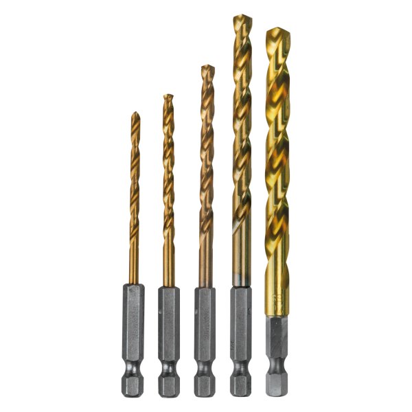 Makita® - 5-Piece TiN HSS 1/4" Hex Drill Bit Set
