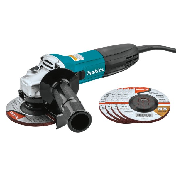 Makita® - 4-1/2" 120 V 6.0 A Corded Angle Grinder with 5 Wheels