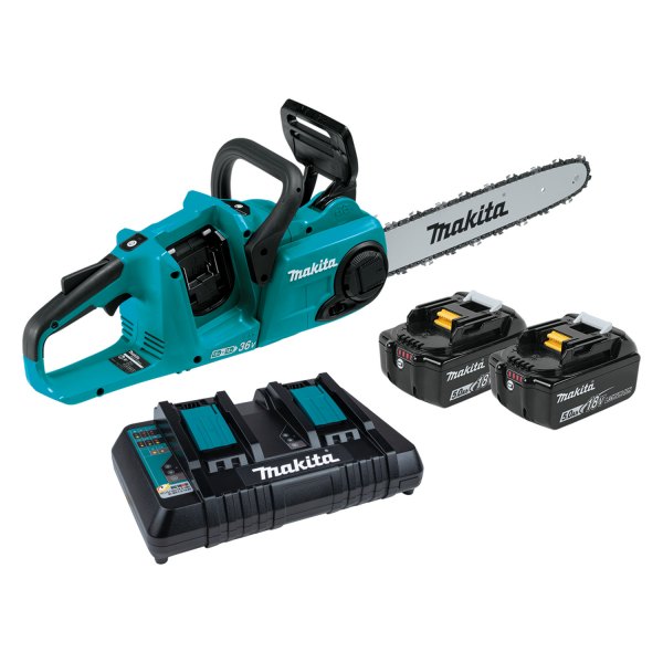 Makita® - LXT™ 14" 5 A 36 V Electric Cordless Brushless Chain Saw Kit with 4 Batteries