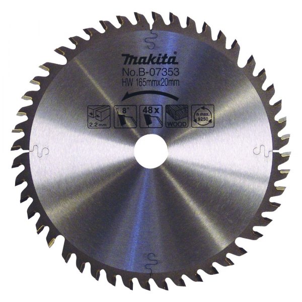Makita® - 6-1/2" 40T ATB Carbide-Tipped General Purpose Circular Saw Blade