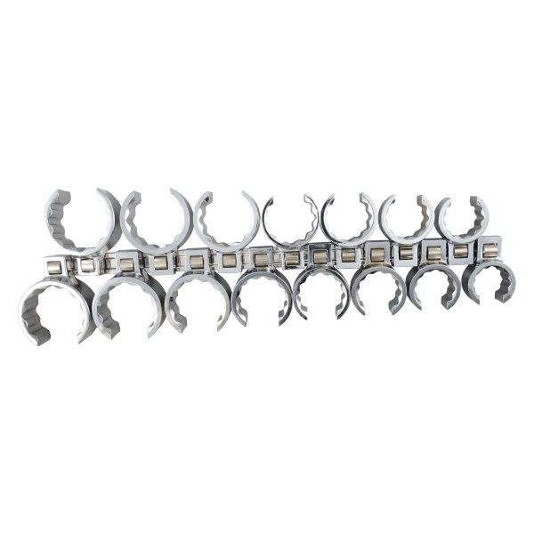 Martin Sprocket® - 15-piece 1/2" Drive 1-1/8" to 2" 12-Point Chrome Flare Nut End Crowfoot Wrench Set