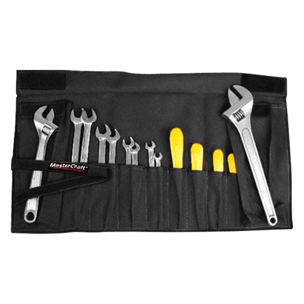 MasterCraft Safety® - 16-Pocket Black Roll-Up Tool Pouch