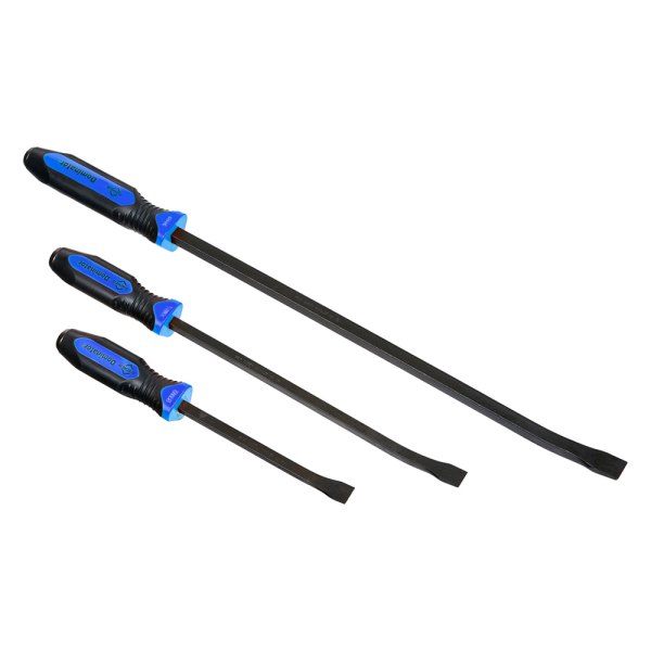 Mayhew Tools® - Dominator™ 3-piece 12" to 25" Curved End Strike Cap Blue Screwdriver Handle Pry Bar Set