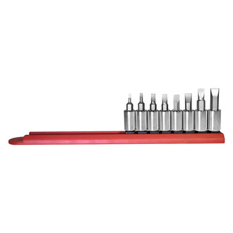Mayhew Tools® - Mixed Drive Size SAE Slotted Bit Socket Set 8 Pieces