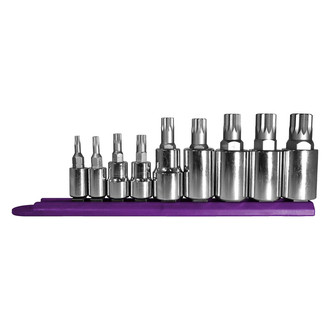 Mayhew Tools® - Mixed Drive Size Torx Triple Square Bit Socket Set 9 Pieces