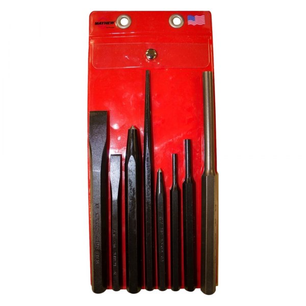 Mayhew Tools® - 8-piece Black Oxide Punch and Chisel Mixed Set