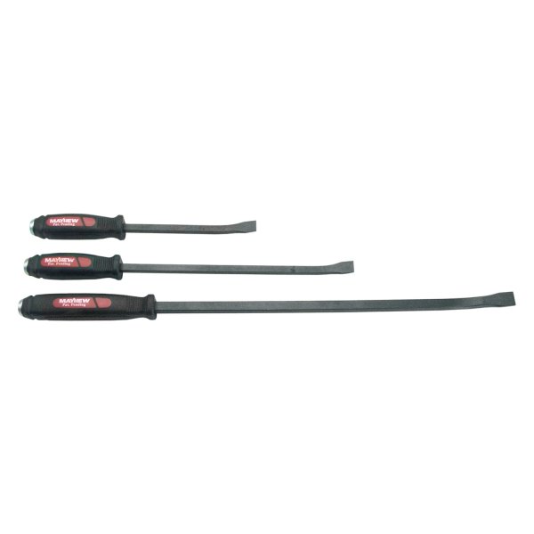 Mayhew Tools® - Dominator™ 3-piece 7" to 18" Curved End Strike Cap Red Screwdriver Handle Pry Bar Set