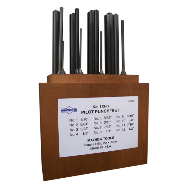 Mayhew Tools® - Mayhew Pro™ 12-piece 1/16" to 1/2" Roll Pin Punch Set