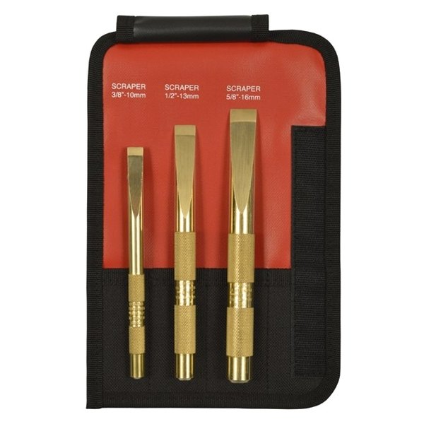 Mayhew Tools® - 3-piece 3/8" to 5/8" Straight Blade Brass Gasket Scraper Set