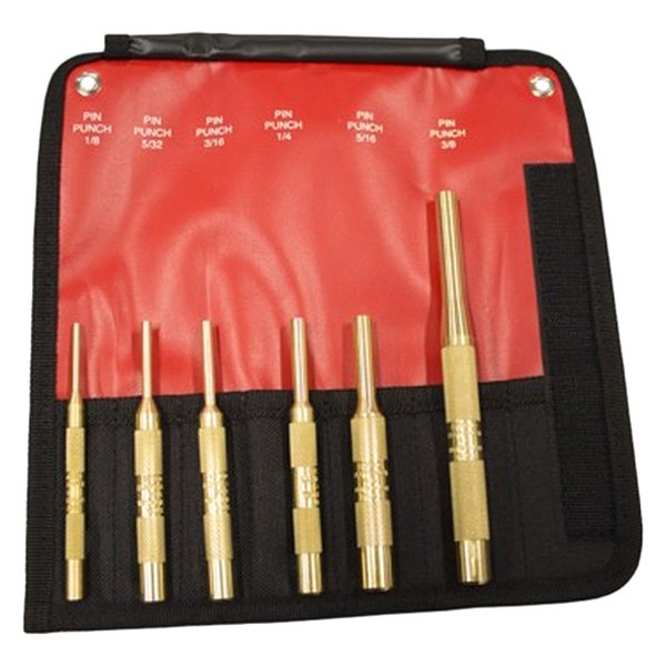 Mayhew Tools® - 6-piece 1/8" to 3/8" Brass Pin Punch Set