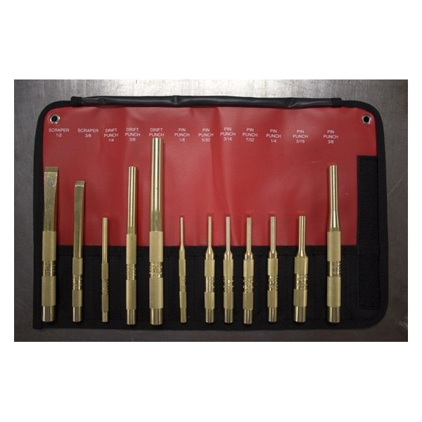 Mayhew Tools® - 12-piece SAE Brass Punch and Scrapers Mixed Set