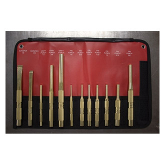 Mayhew Tools® - 12-piece SAE Brass Punch and Scrapers Mixed Set