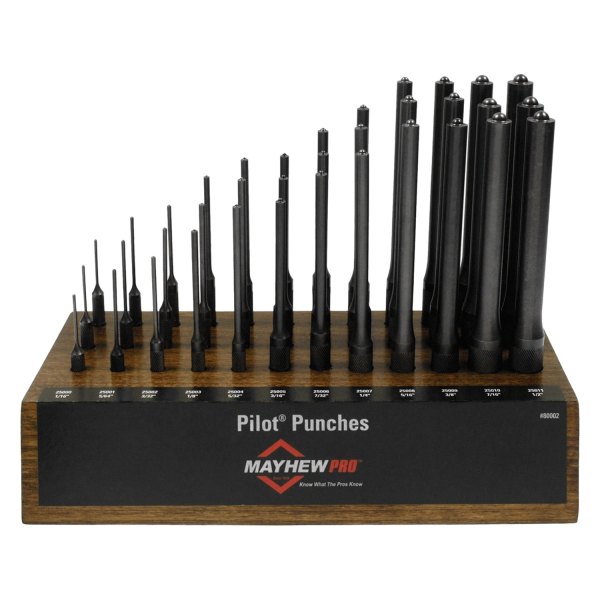 Mayhew Tools® - 36-piece 1/16" to 1/2" Roll Pin Punch Set