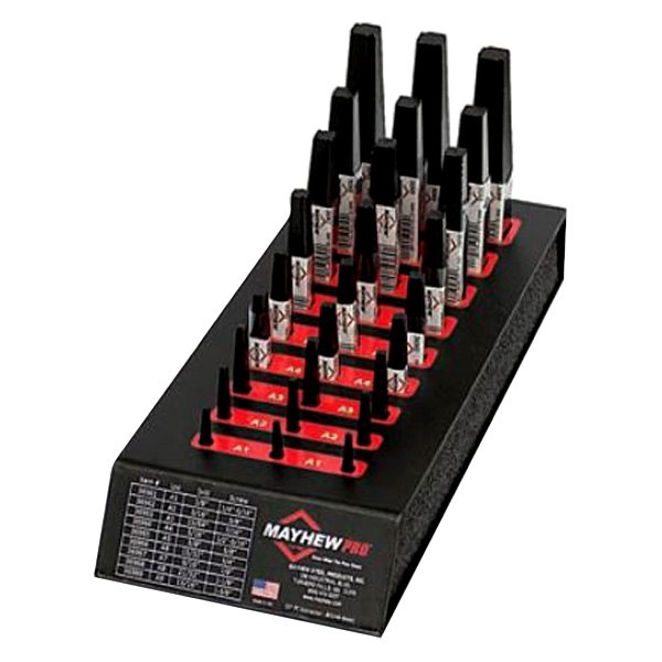 Mayhew Tools® - 27-piece 1/4" to 1-3/8" Square Shank Square Flute Screw Extractor Set