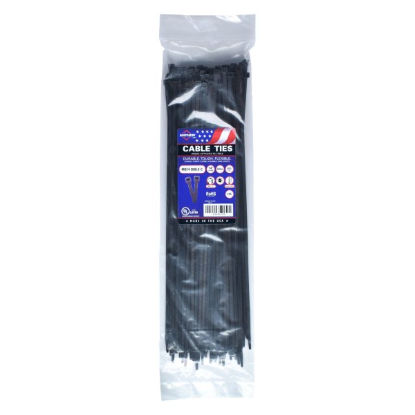 Mayhew Tools® - 50 lb 14" UV Black Cable Ties (100 Pieces)