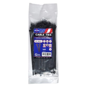Mayhew Tools® - 50 lb 7" UV Black Cable Ties (100 Pieces)