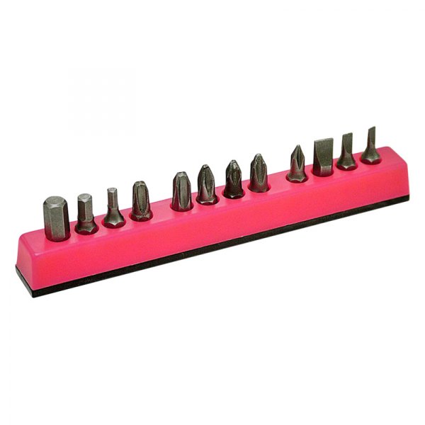 Mechanics Time Savers® - 120 Series 3/8" Drive 12-Slot Hot Pink Magnetic Hex Bit Holder
