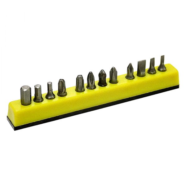 Mechanics Time Savers® - 120 Series 3/8" Drive 12-Slot Neon Yellow Magnetic Hex Bit Holder