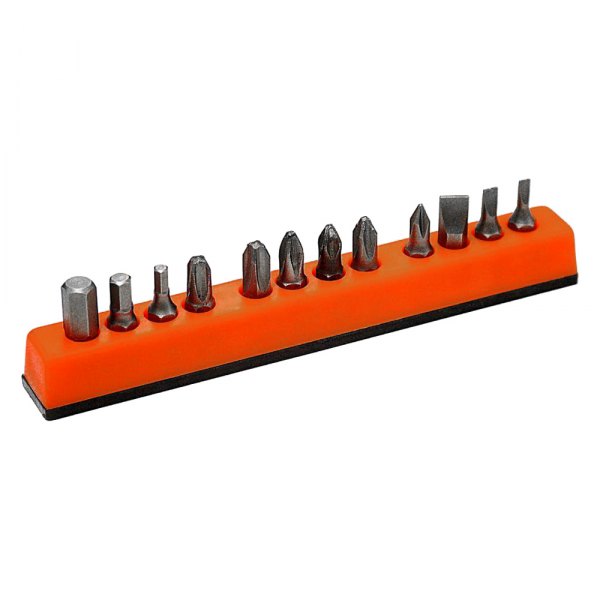 Mechanics Time Savers® - 120 Series 3/8" Drive 12-Slot Solar Orange Magnetic Hex Bit Holder