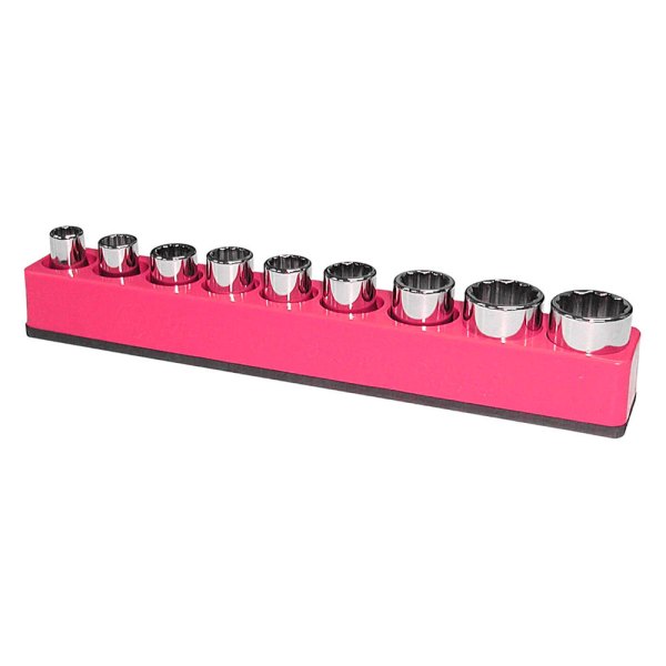 Mechanics Time Savers® - 1280 Series 1/2" Drive 9-Slot Hot Pink Magnetic Shallow/Deep Socket Holder