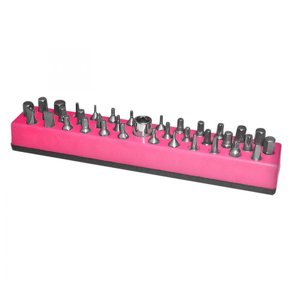 Mechanics Time Savers® - 580 Series 1/4" Drive 37-Slot Hot Pink Magnetic Hex Bit Holder