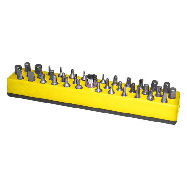 Mechanics Time Savers® - 580 Series 1/4" Drive 37-Slot Neon Yellow Magnetic Hex Bit Holder
