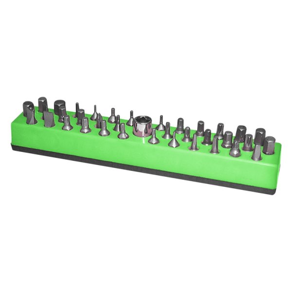 Mechanics Time Savers® - 580 Series 1/4" Drive 37-Slot Neon Green Magnetic Hex Bit Holder