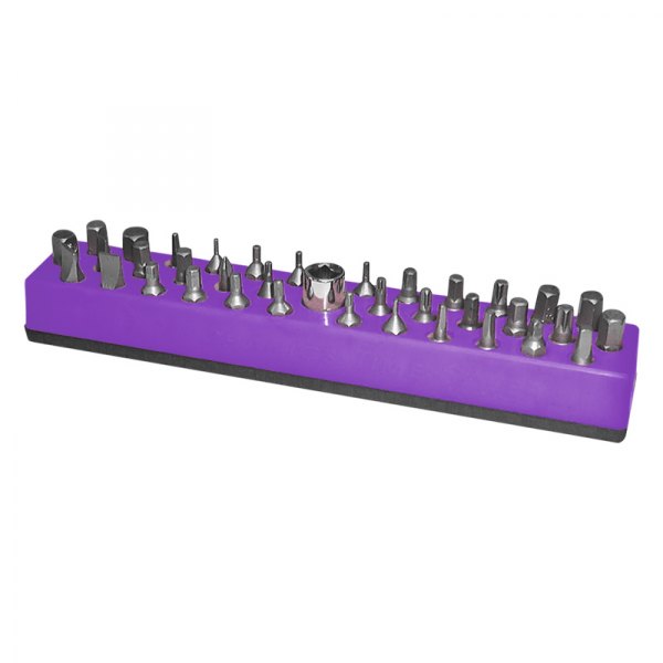 Mechanics Time Savers® - 580 Series 1/4" Drive 37-Slot Purple Magnetic Hex Bit Holder