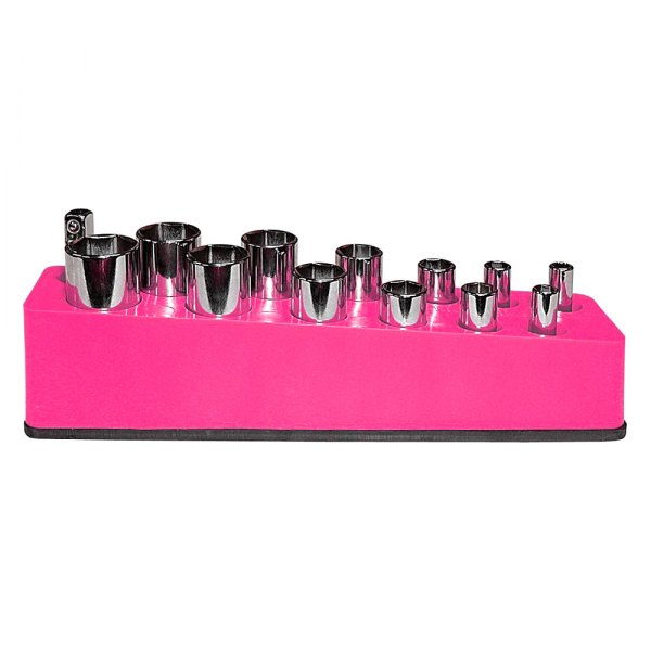 Mechanics Time Savers® - 776 Series 3/8" Drive 13-Slot Hot Pink Magnetic Deep Socket Holder