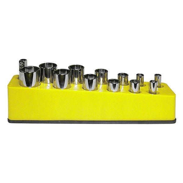 Mechanics Time Savers® - 776 Series 3/8" Drive 13-Slot Neon Yellow Magnetic Deep Socket Holder
