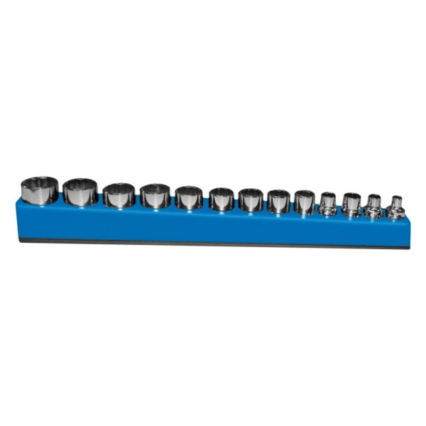 Mechanics Time Savers® - D3810 Series 3/8" Drive 12-Slot Neon Blue Magnetic Deep Socket Holder