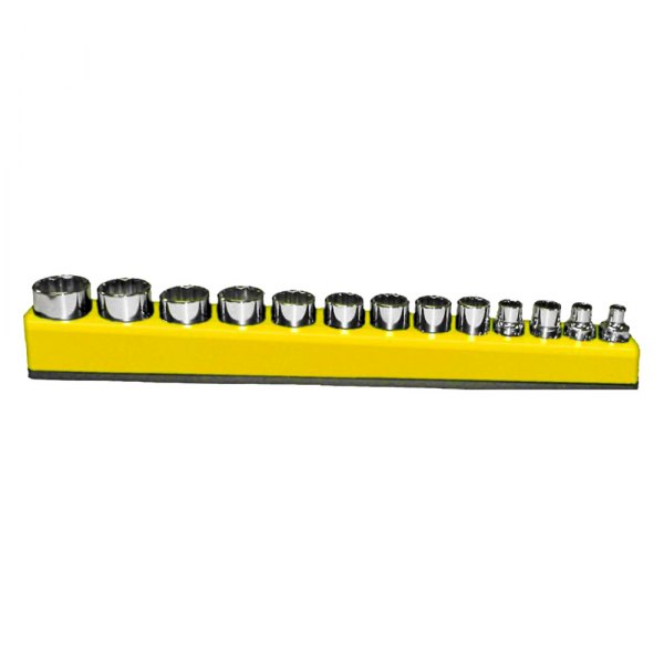 Mechanics Time Savers® - D3810 Series 3/8" Drive 12-Slot Neon Yellow Magnetic Deep Socket Holder