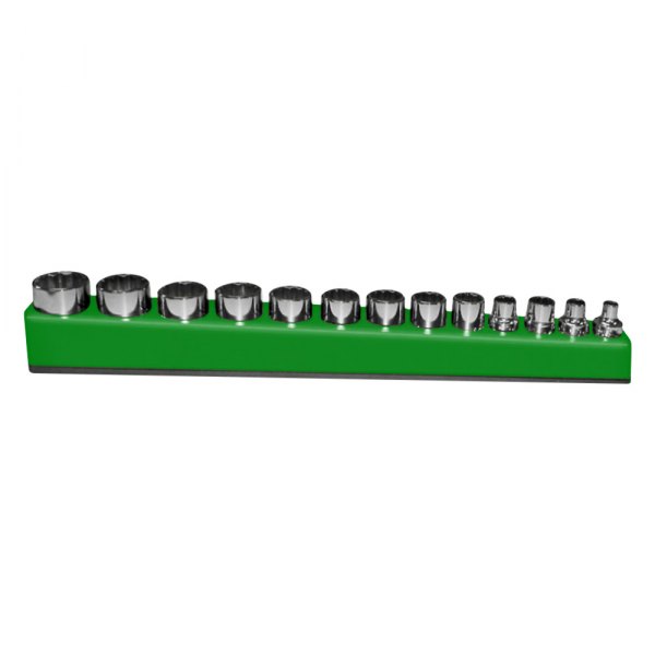 Mechanics Time Savers® - D3810 Series 3/8" Drive 12-Slot Dark Green Magnetic Deep Socket Holder