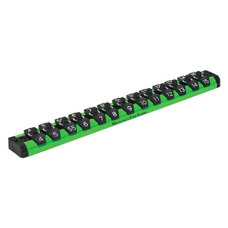 Mechanics Time Savers® - Lock-a-Socket™ 1/4" Drive Metric 13-Slot Green Socket Rail