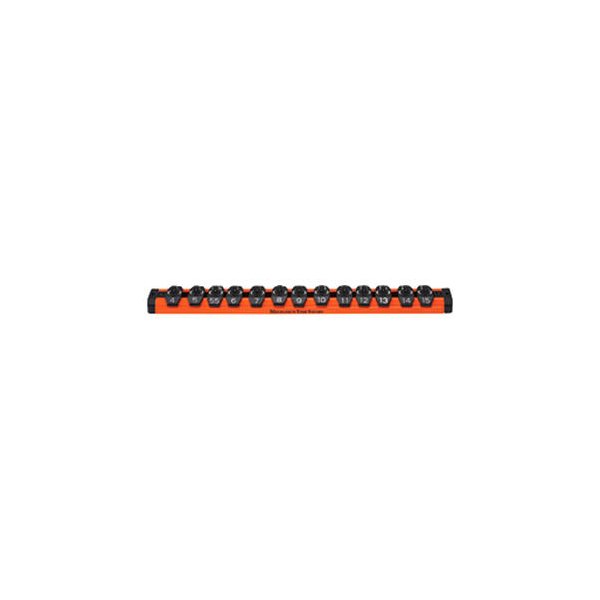 Mechanics Time Savers® - Lock-a-Socket™ 1/4" Drive Metric 13-Slot Orange Socket Rail