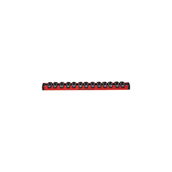 Mechanics Time Savers® - Lock-a-Socket™ 1/4" Drive Metric 13-Slot Red Socket Rail