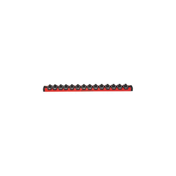 Mechanics Time Savers® - Lock-a-Socket™ 3/8" Drive Metric 14-Slot Red Socket Rail