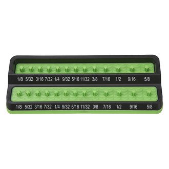 Mechanics Time Savers® - 1/4" Drive SAE 26-Slot Green Friction Peg Socket Holder