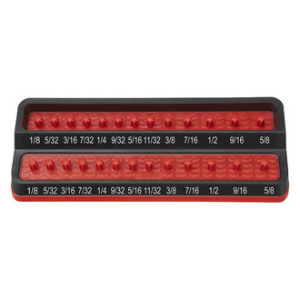 Mechanics Time Savers® - 1/4" Drive SAE 26-Slot Red Friction Peg Socket Holder