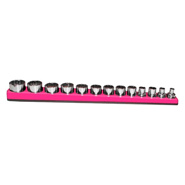 Mechanics Time Savers® - S3810-Series 3/8" Drive 12-Slot Hot Pink Magnetic Socket Holder
