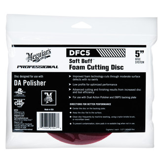 Meguiars® - Soft Buff™ 5" Foam Dual Action Hook-and-Loop Cutting Pad