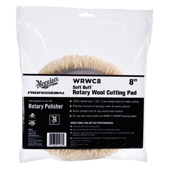 Meguiars® - Soft Buff™ 8" Wool Rotary Hook-and-Loop Heavy Cutting Pad