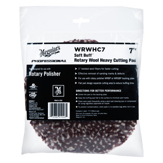 Meguiars® - Soft Buff™ 7" Wool Rotary Hook-and-Loop Heavy Cutting Pad