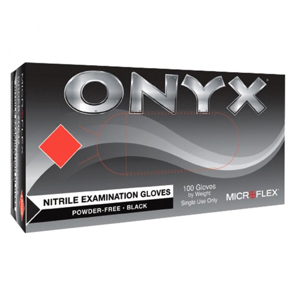 Microflex® - Onyx™ Medium Examination Powder-Free Black Nitrile Disposable Gloves