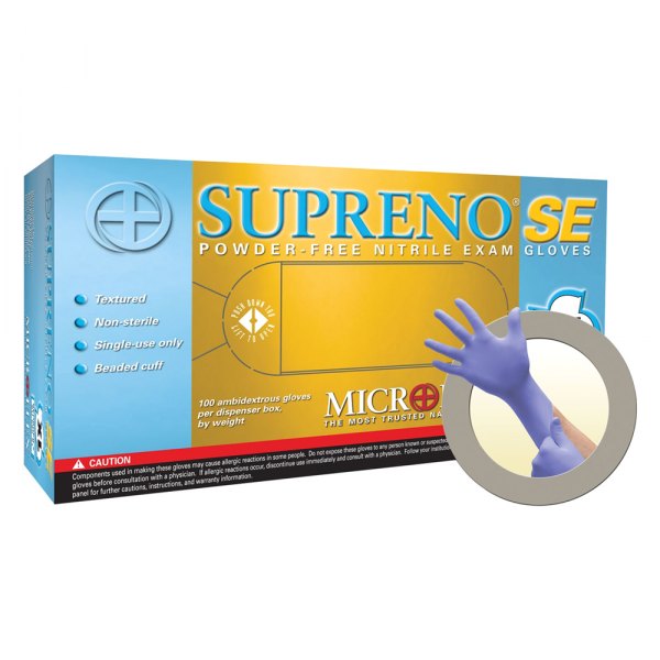 Microflex® - Supreno™ SE Small Powder-Free Blue Nitrile Disposable Gloves 