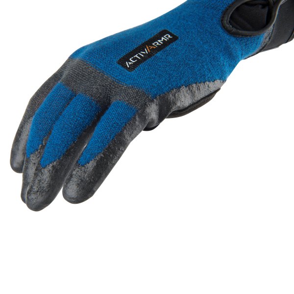 Microflex® - ActivArmr™ Medium Heavy Duty Laborer Blue/Black Nylon/Spandex Mechanics Gloves