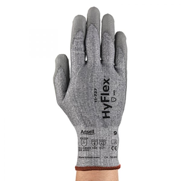 Microflex® - HyFlex™ Large 15 Gauge Medium Duty Gray Nitrile Cut Resistant Gloves