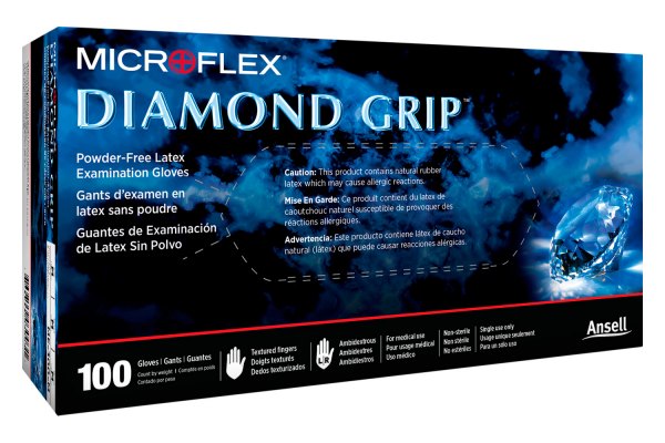 Microflex® MF300L Diamond Grip™ Large Powder-Free Latex