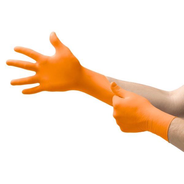 Microflex® - Blaze™ Medium Powder-Free Orange Nitrile Disposable Gloves