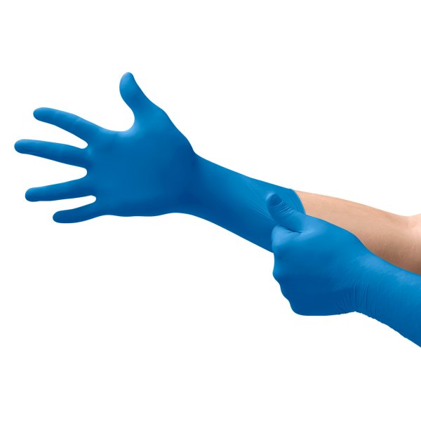 Microflex® - SafeGrip™ Medium Powder-Free Blue Latex Disposable Gloves